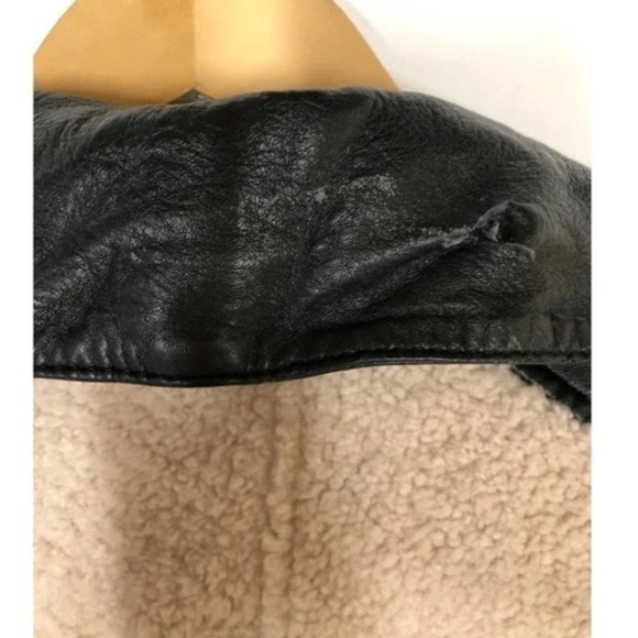 Slate & Willow Jacket Faux Sherpa Aviator Beige Black S - Picture 10 of 11